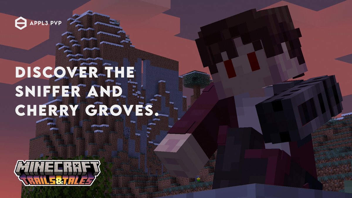 noxitenz's tweet photo. Minecraft 1.20.1 - The Trails &amp; Tales Update is finally here on the server! Discover the sniffer and cherry groves. Join us using the IP: https://t.co/pSNEVbhUhL
#appl3pvp 🍎 https://t.co/mz17G2Si2i