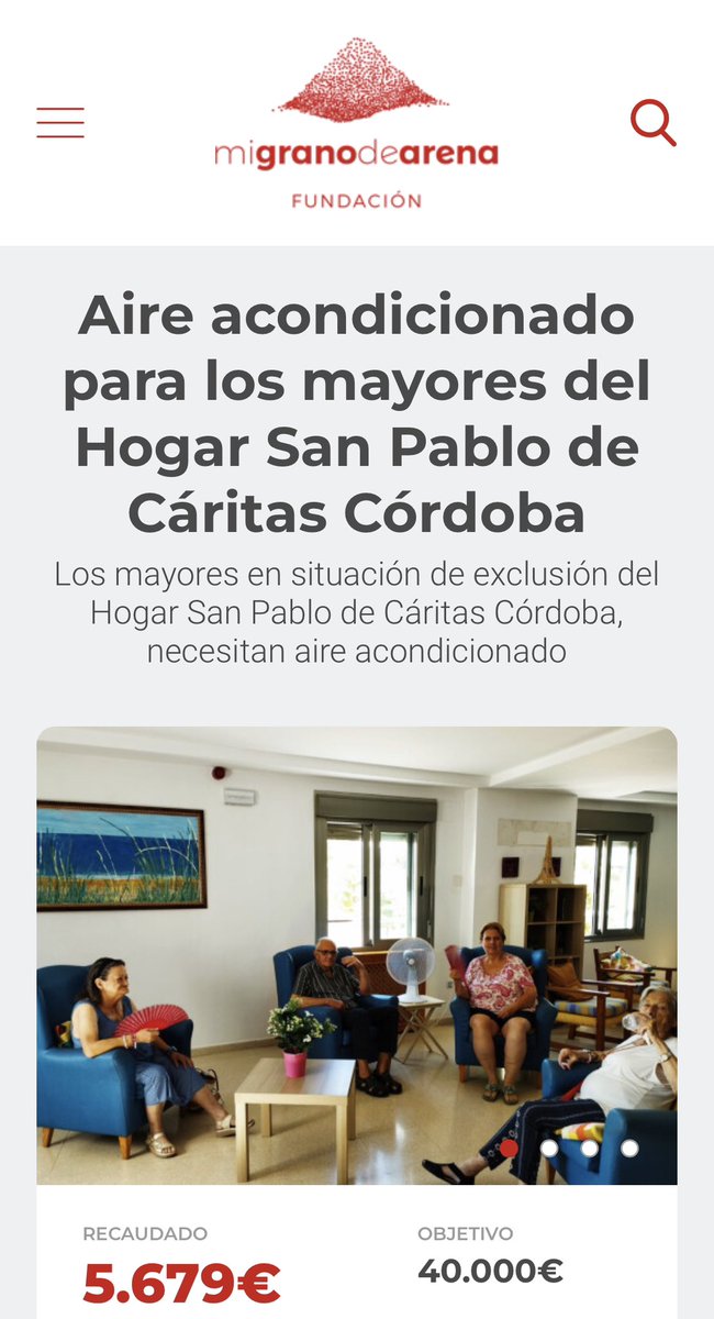 En esta residencia de mayores en peligro de exclusión, donde acogen a mayores que no tienen lazos familiares, recursos económicos y demás situaciones de exclusión de Córdoba se han quedado sin aire acondicionado. 💔