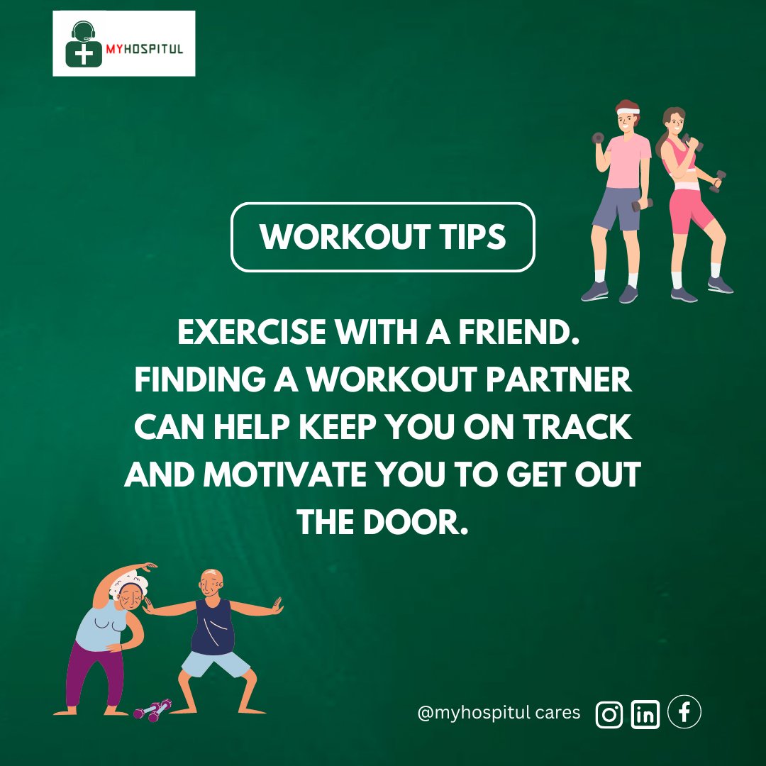 MyHospitul's tweet photo. Workout Hack

If you notice that you aren't consistent when it comes to working out, one easy way around this is to get a workout partner.

This should give you a needed boost to workout consistently.

#workout #workouttips https://t.co/BVT0t5GOjl