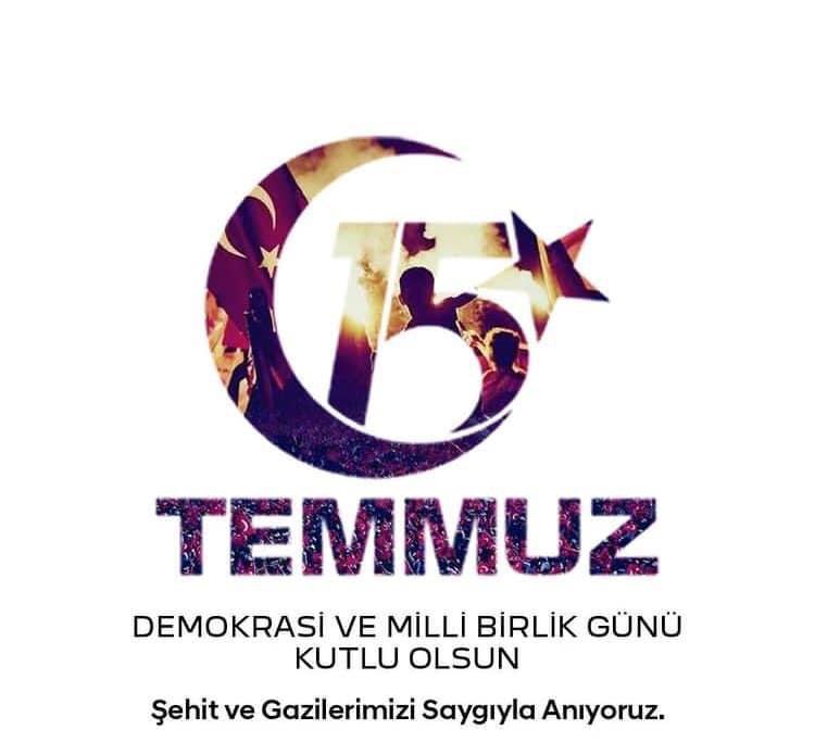 15 Temmuz demokrasi milli birlik günün'de vatanımız için yüreklerini ortaya koyan tüm milletimizi şehitlerimizi ve gazilerimizi saygıyla anıyoruz. #15temmuz