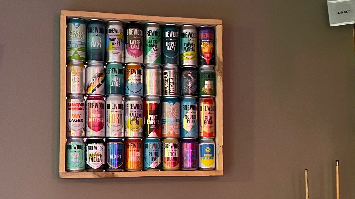 mr_chris_p's tweet photo. Recycling into home pub art @BrewDog what do you think ? https://t.co/HOZGucLBzo