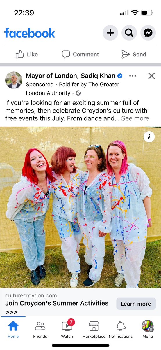 Bugeyeband's tweet photo. Ha! We’re the poster girls for a summer of culture advert. Thanks Sadiq 😘 looks like a paint balling advert though 😂

TODAY we play @croydonpride #croydon - on stage at 5pm bugs! 

Listen us here to get in the mood: https://t.co/BcMffc0Kf2 https://t.co/dx7yZXorVa