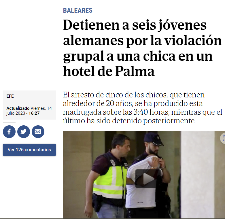 “A ver chicos, el asunto es fácil. Yo me ligo a la chica en la disco que, como sabéis, se me da bien. La invitaré a alcohol y a porros. La traigo al hotel y después entráis vosotros y os la tiráis” M. 20 años
La violencia sexual no es sexo. Es violencia. Y punto. (SIGO)