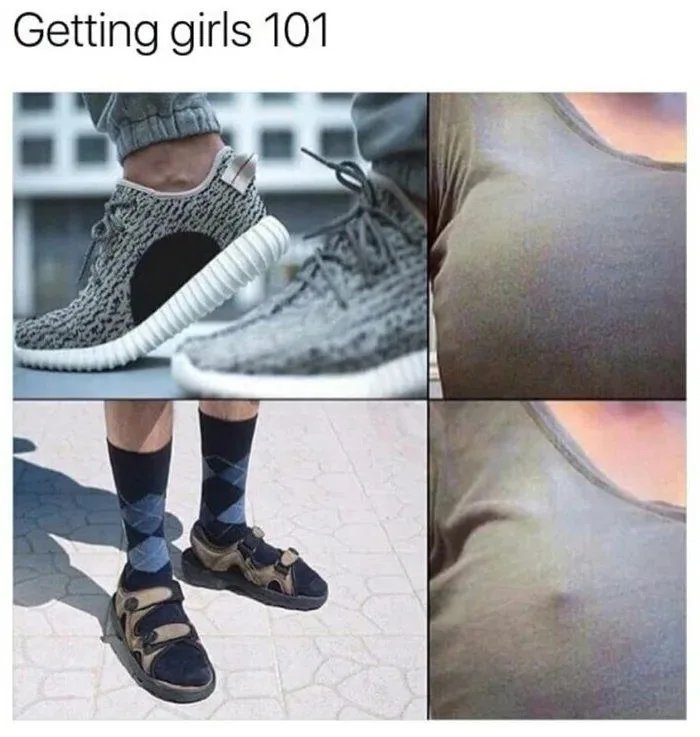 MemzNow's tweet photo. My boy @Undershrimp knows how to get laid. #Memes #Nippel #sandals #sexysocks https://t.co/cK222Rx9gT