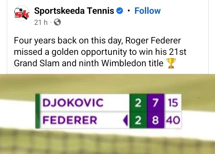 This and NZ missing out on the CWC2019 on the same day at the same time.  Amazing for Sports but terrible for Federer and Kiwi fans . 

#ENGvsNZ #fedvdjk #CWC2019 #Wimbledon