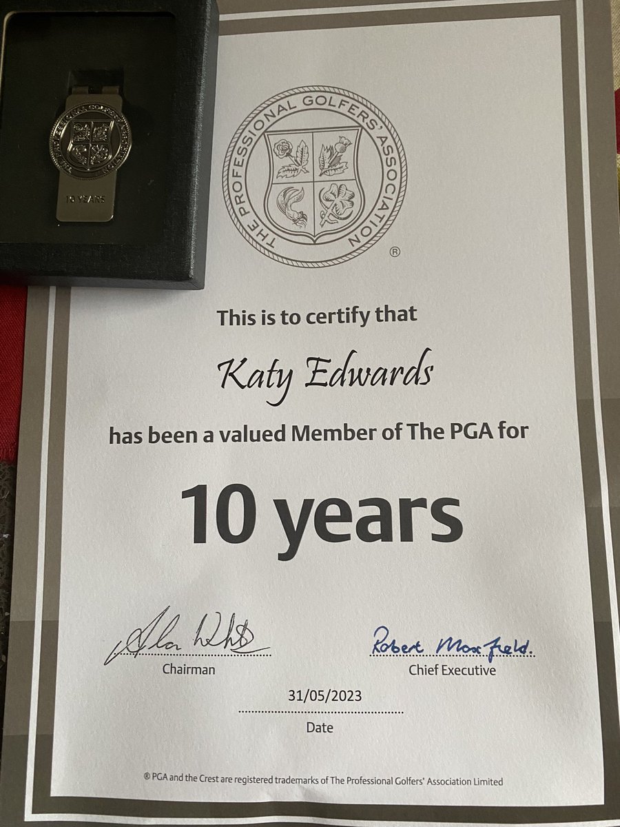 Thank you <a href="/pga/">PGA of America</a> for the recognition #member #10years #pga #golf
