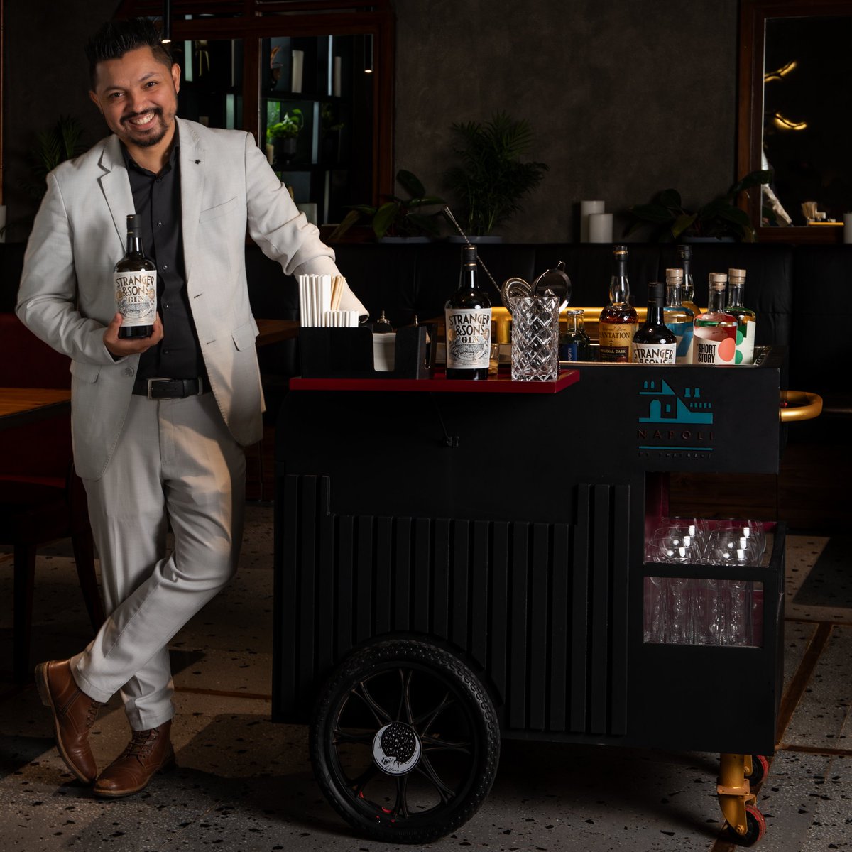 strangerandsons's tweet photo. There’s a new stranger in town that we know all too well!

Napoli by Shatranj got a spirited revival, with exclusive Stranger cocktails to celebrate. Next time you're headed there, keep your eye out for stranger on wheels.
#StrangerAndSons #CocktailHour #GinCocktails #NewOpening https://t.co/WPNij1xeDm