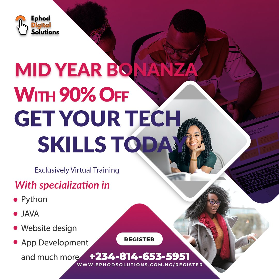 EphodDigitalsS's tweet photo. 📣 Exciting Tech Offers from Ephod Digital Solutions! 🚀

🎉 Attention tech enthusiasts! 🎉

Ephod Digital Solutions is thrilled to announce a limited-time offer you don't want to miss! Get ready to elevate your skills and embark on an incredible digital journey https://t.co/TxFYmZSWzm