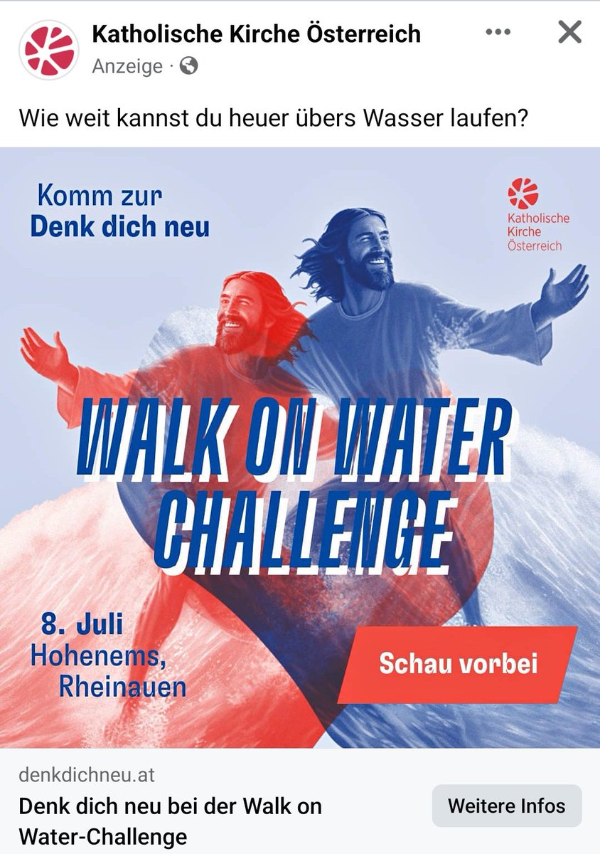 Äh... Mir fällt echt nichts dazu ein. Außer, dass ich mir für nächstes Jahr eine Kreuzigungs-Challenge wünsche. Das wär' cool. #wtf #Jesus #katholische_kirche #walkonwaterchallenge