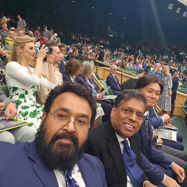 Wimbledon's tweet photo. Great to have you at #Wimbledon, Superstar Mohanlal ❤️ 

മലയാളത്തിൻ്റെ മഹാനടന് വിമ്പിൾഡണിലേക്ക് സ്വാഗതം ✨ https://t.co/ioeyg2umzS