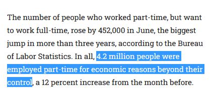 RodneyR58127664's tweet image. #LaborShortage my ass - #underemployment (want f/t work when only p/t is available) is growing @USDOL @SenFettermanPA @SenBobCasey @RepMeuser @SenatorArgall @SecRaimondo @WhiteHouse.

That full-time job? Now it’s part-time. newsindiatimes.com/that-full-time…
