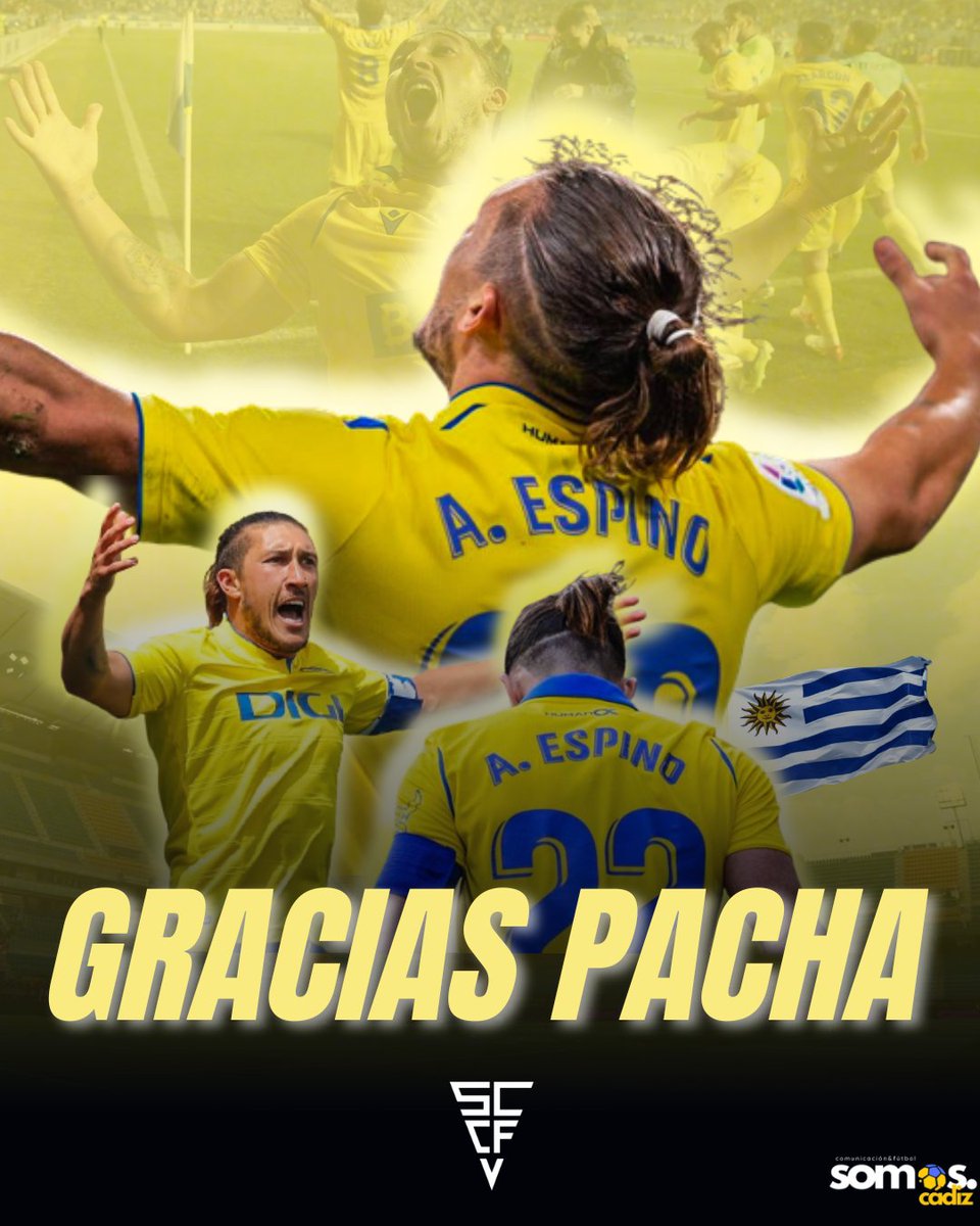 Por tu sacrificio,
por tu entrega, 
por ser un guerrero en el campo, 
por tu cercanía a la grada, 
por ser figura clave en una de las mejores épocas de nuestro club,

GRACIAS PACHA, tu legado en el Cádiz será recordado por mucho tiempo. 

<a href="/pachaespino/">Alfonso Espino</a>