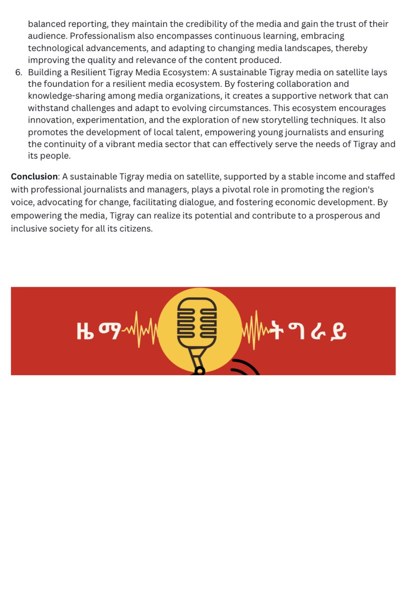 ZemaTigray's tweet photo. Dear Tegaru, 
Open letter to all #Tigray media outlet operations and the undisputedly importance of having a well established media as a society. https://t.co/ZiI1cXT4zS