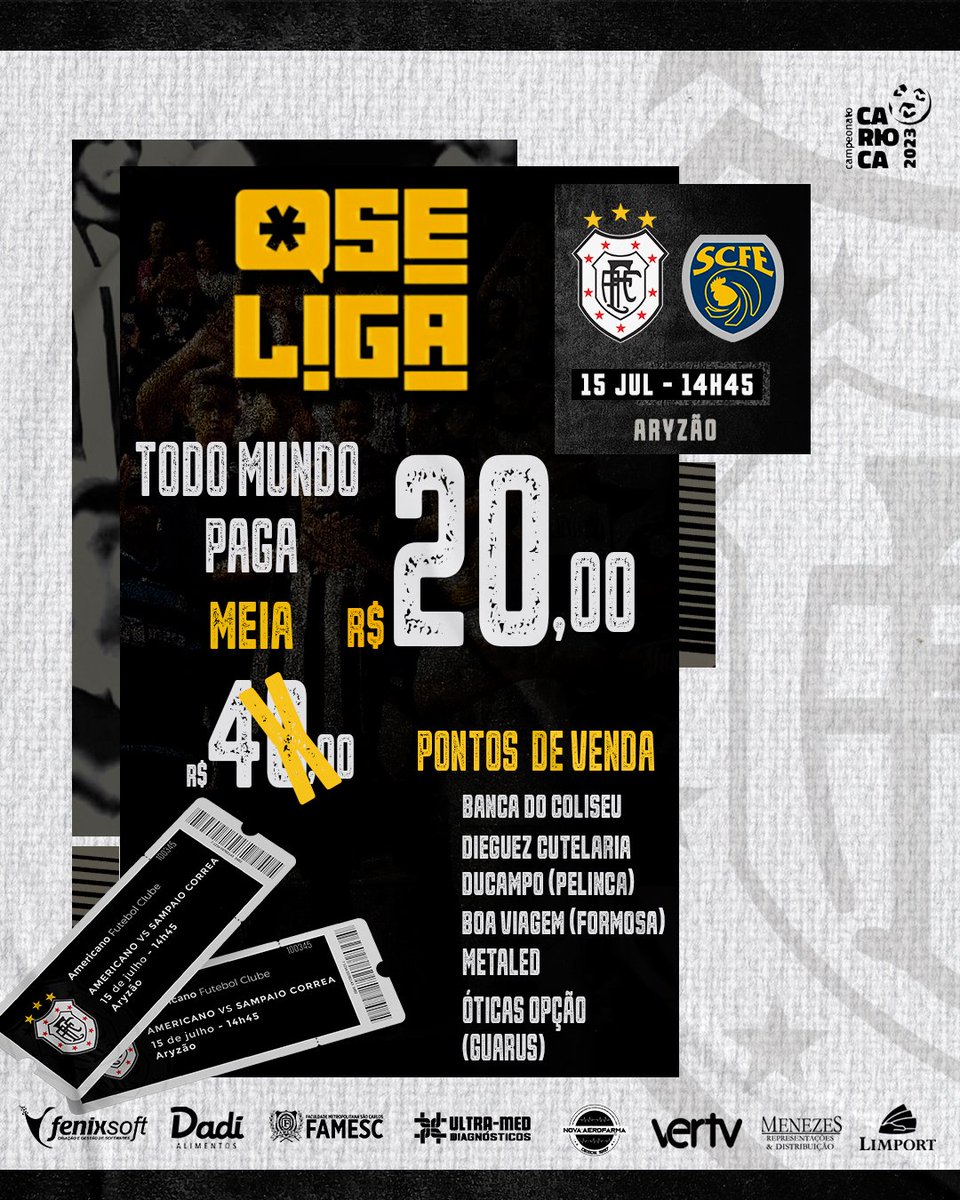 Americano_FC's tweet photo. PONTOS DE VENDA https://t.co/UGt0DUAjYg
