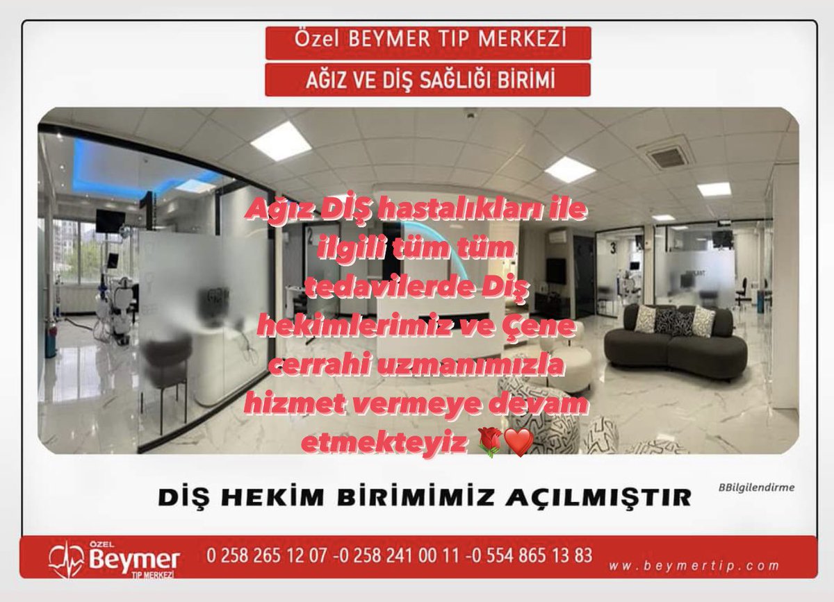 beymertip's tweet photo. Ağız ve DİŞ BİRİMİMİZ Çene Cerrahisi uzmanı ve Diş Hekimilerimiz EŞLİĞİNDE devam etmekte. AĞIZ DİŞ HAS, #PROTEZ, #KAPLAMA, #DİŞ KANAL TEDAVİSİ #GÜLÜŞ TASARIMI, #DİŞ ESTETİĞİ, #DİŞ HASTALIKLARI İLE İLGİLİ TÜM CERRAHİ OPERASYONLAR VE #İMPLANTLAR #beymertıp #Beymerdiş #Denizli https://t.co/hsgfEkfukd
