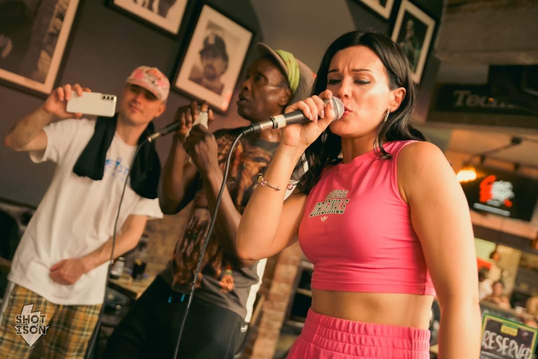 How I look when blowing up balloons and MCing