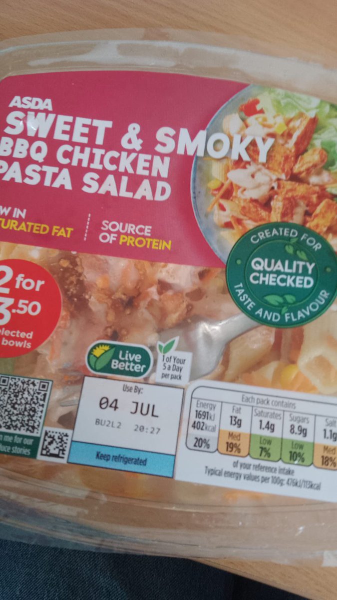 itsjimfromwork's tweet photo. Not feeling well. Popped to @asda in #Hartlepool for some lunch. Didn’t think to check the date as I was going to eat it straight away. Tasted funky and turned out to be 11 days passed its use by date. Feel like I’m going to vomit now. @AsdaServiceTeam https://t.co/ieg7wsPI5t