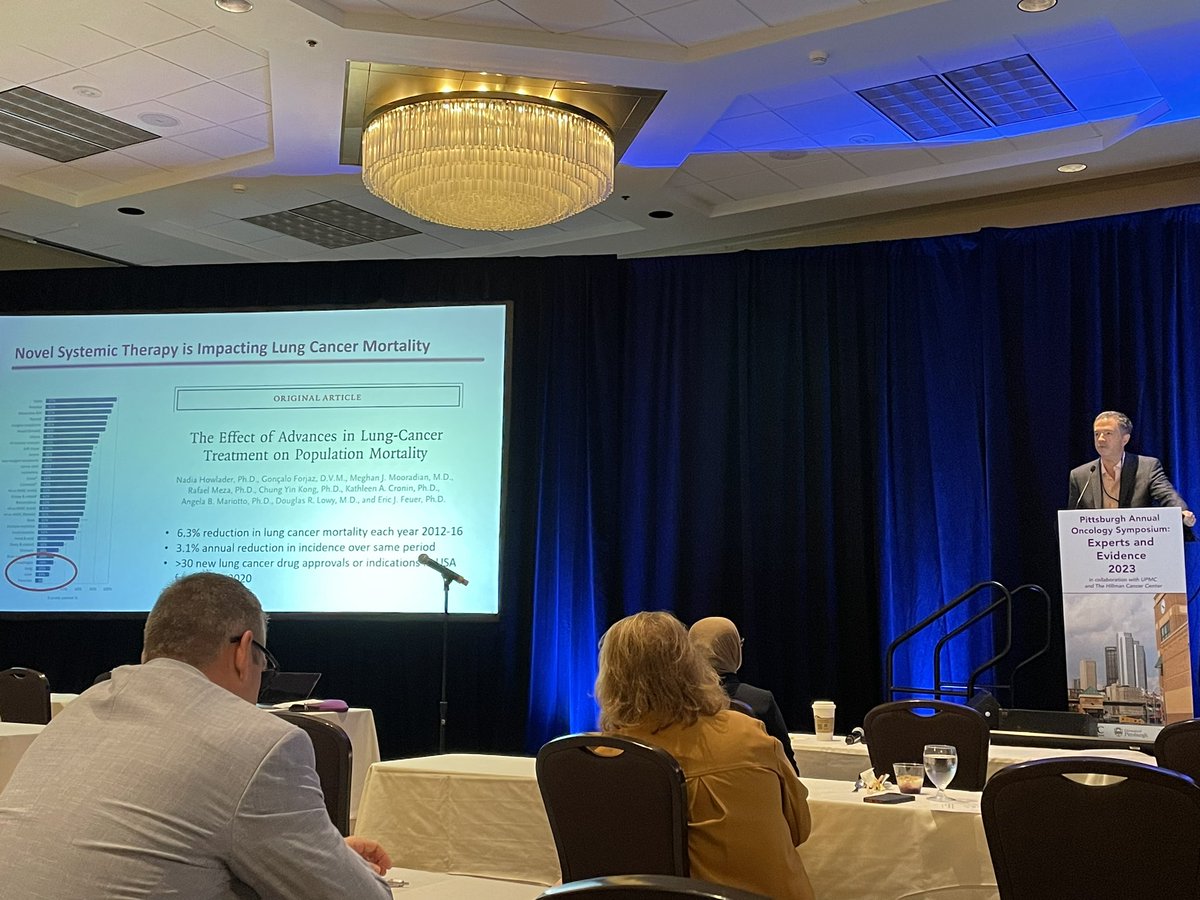TiansterZhang's tweet photo. An insightful overview from @FordePatrick @HopkinsMedicine on where we are in #lungcancer β neoadj immunotherapy makes a difference. Learning all about Checkmate 816, AEGEAN, & Keynote 671 trials.
#PITT23 @UPMCHillmanCC @UPMC https://t.co/NjRSd0qsos