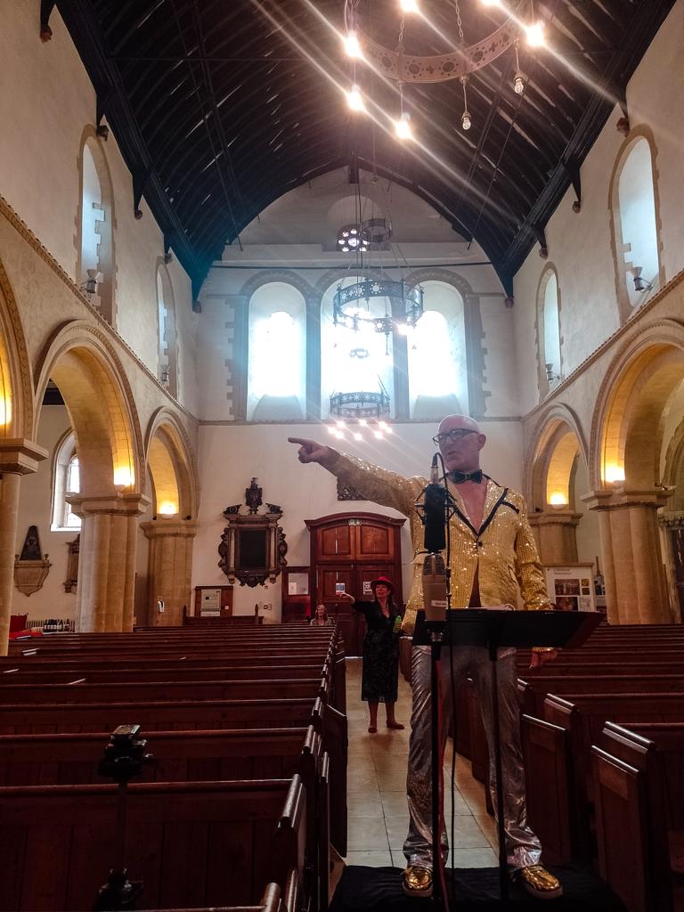 View from the bass section at rehearsal last night - captions please! 🕺🙏🌟 thanks for the pic Adam Elms #gurtsummerfantasy