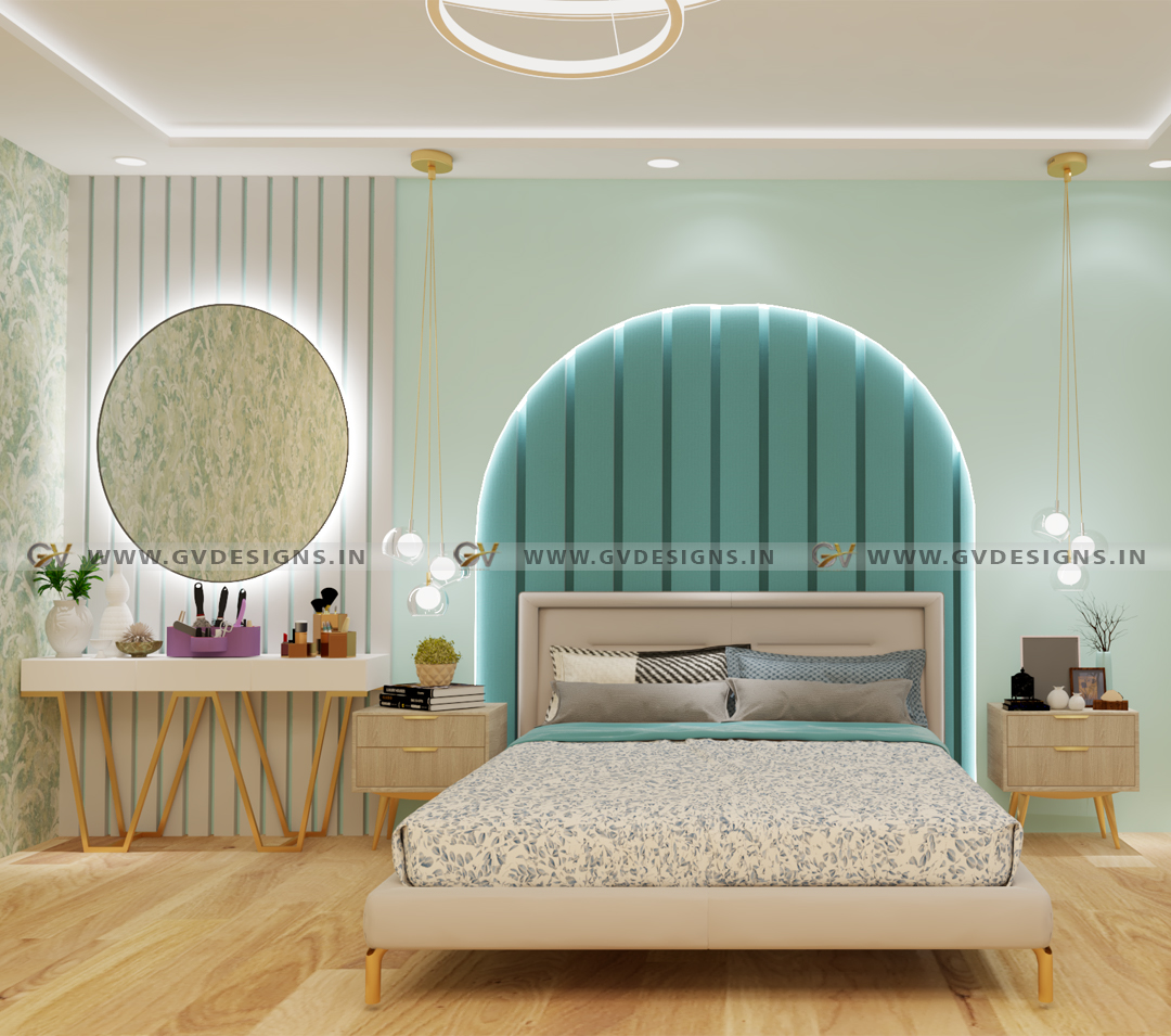 Create a luxurious bedroom design with a soothing hue of blue, incorporating elegant and functional elements. 
#gvdesigns #BangaloreInteriors
#InteriorDesignBangalore
#BangaloreHomes 
#BangaloreInteriorDesigners
#BangaloreLiving
#BangaloreDecor
#BangaloreHomeDecor #SereneElegance