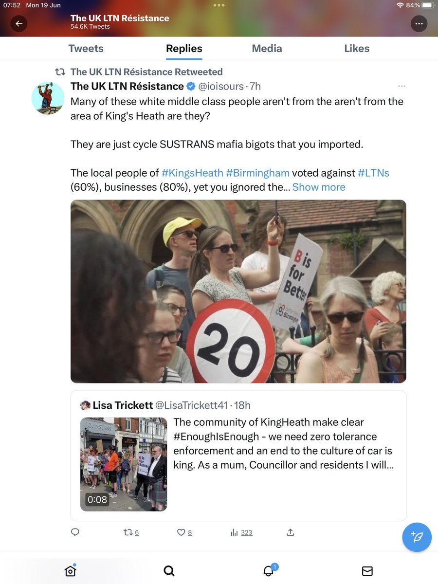 Covbluenose's tweet image. The @ioisours account continues to Tweet about LTNs, like below, and tries to take down ordinary folk from behind a cloak of invisibility.
Who are you @ioisours? Why not reveal yourself so that a normal conversation can be had rather than vitriol from behind a mask?