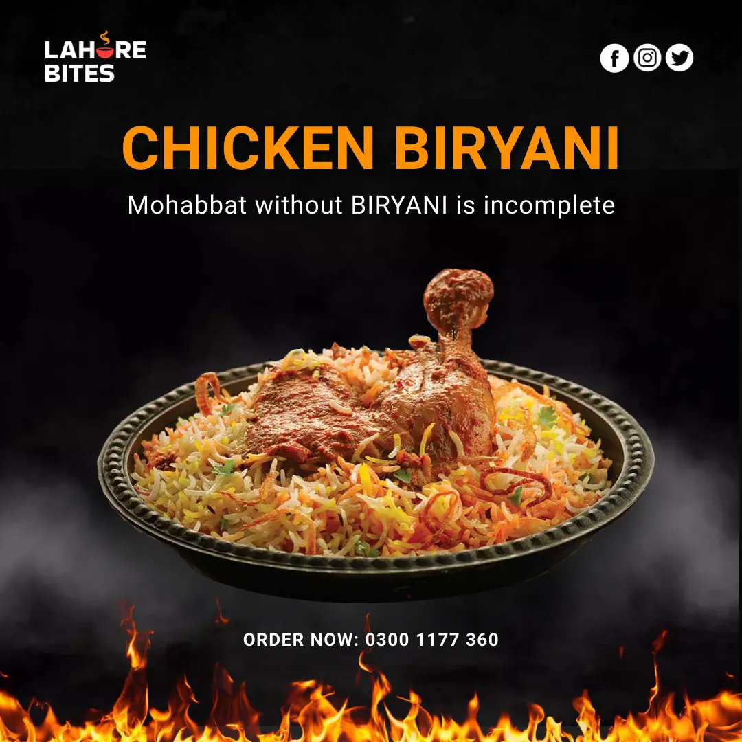 lahorebites's tweet photo. 𝐌𝐨𝐡𝐚𝐛𝐛𝐚𝐭 𝐰𝐢𝐭𝐡𝐨𝐮𝐭 𝐁𝐈𝐑𝐘𝐀𝐍𝐈 𝐢𝐬 𝐢𝐧𝐜𝐨𝐦𝐩𝐥𝐞𝐭𝐞 🥘🔥😋🍴
Jaha hu muhabbat waha biryani na hu ______ 𝐀𝐛𝐬𝐨𝐥𝐮𝐭𝐞𝐥𝐲 𝐍𝐨𝐭!

Order in just one click https://t.co/TUqEGRAJz5

#lahorebites #umt #biryani #biryanilovers #chickenbiryani #biryanilove https://t.co/NZREMoSIHY