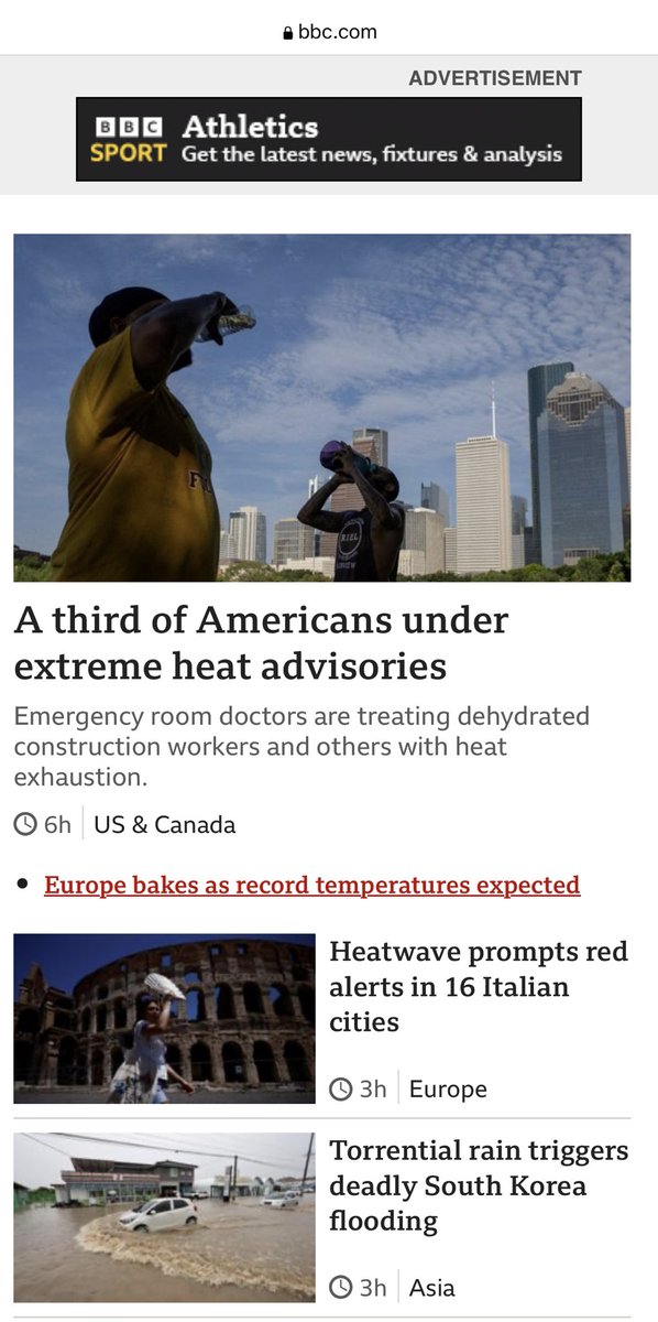Top three headlines #climatechange related.