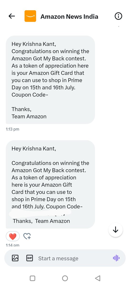 K_kantjaju12's tweet photo. Thank you so much dear team @AmazonNews_IN for sending the prize from #AmazonGotMyBack contest. You made my day π€©π«Άβ€οΈ
Now I could again say proudly that #AmazonGotMyBack this #PrimeDay to #DiscoverJoy
Thank you!
@AmazonNews_IN
@amazonIN
#DiscoverJoy #PrimeDay
#AmazonSpecials https://t.co/cWSBdjKKGZ