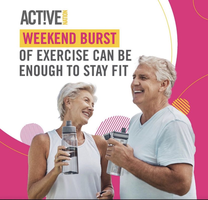 A big burst of exercise at the weekend is as good as spreading activity out across the week, according to a study. 

Read more 👇🏼
lnkd.in/e7FhisHs

Powered by Active Nation 
Health &amp; Well-being Charity