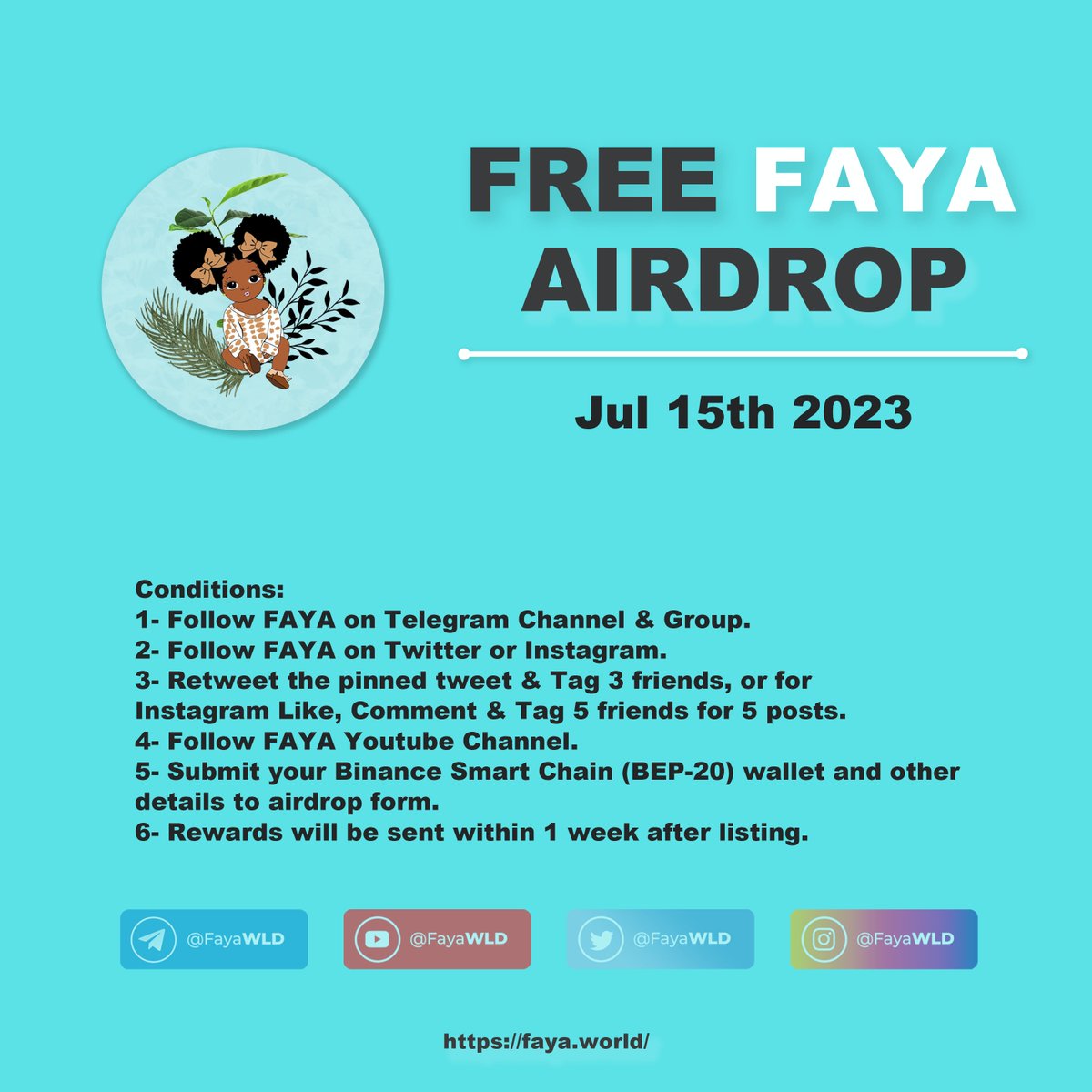 fayawld's tweet photo. FAYA Airdrop ...
Celebrate with us! $FAYA launchpad platforms!
[Note] All links are in the comments below..
Step-by-Step Guide ” FAYA Airdrop ” in comments below https://t.co/GPkqqzdbvB