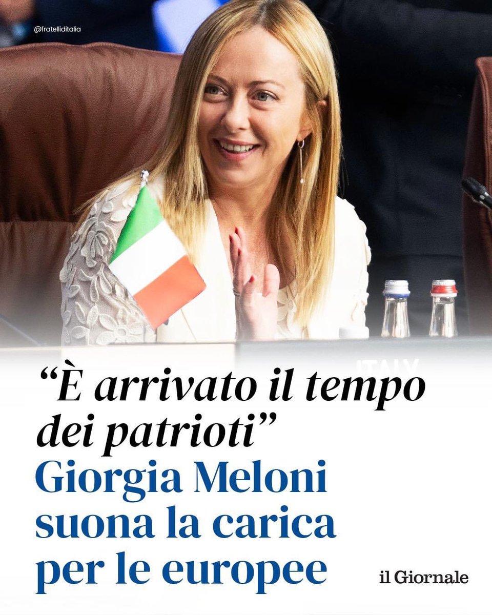 FratellidItalia's tweet photo. 🔵 Anche in Europa è arrivato il tempo dei Patrioti: siamo pronti. https://t.co/l7Proya7nx