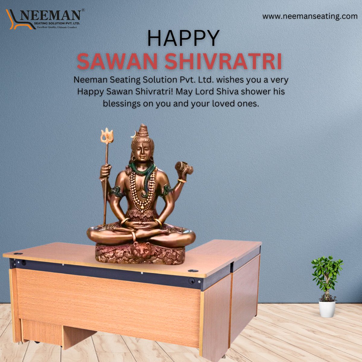 Neeman Seating Solution Pvt. Ltd. wishes you a very Happy Sawan Shivratri! May Lord Shiva shower his blessings on you and your loved ones. @Neemanfurniture

#shivratri #sawanshivratri #mahadev #sawan #sawanshivratri2023 #furnituremanufacturing #1furniture