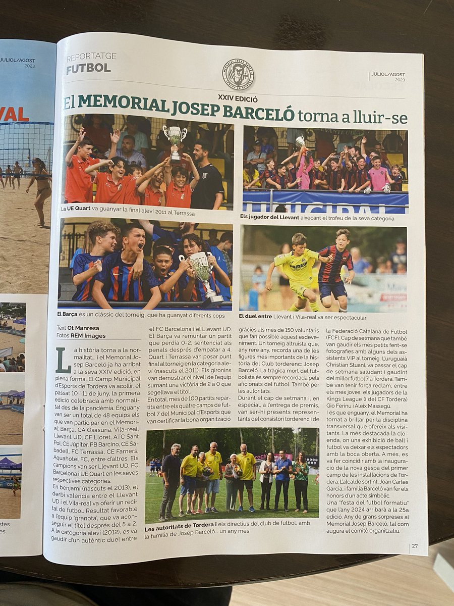 ot_manresa's tweet photo. M’agrada explicar qui som, què fem a Tordera. Ara fa un mes vaig tenir el plaer d’escriure per l’@EsportiuMaresme. 

Ho vaig fer en un article que des d’avui ja podeu trobar a les revistes d’aquest mes, parlant del millor torneig del país; el @memorialbarcelo. https://t.co/ElPoUukP4G