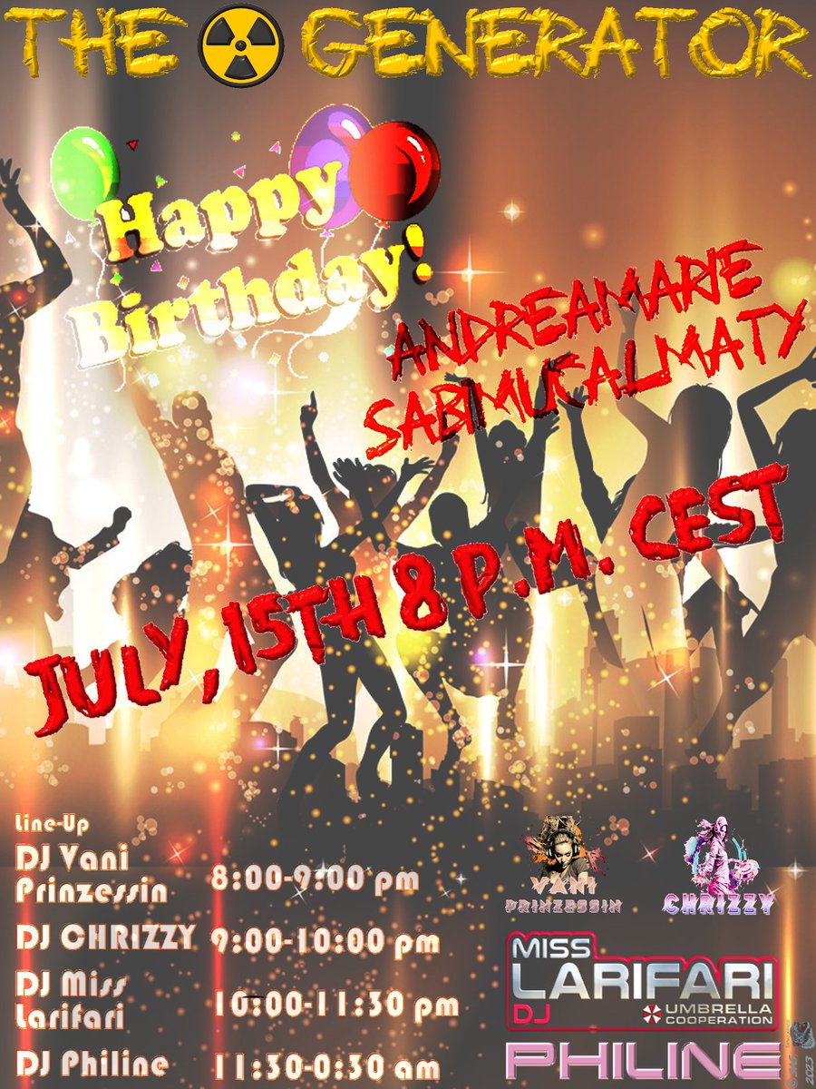 Let's celebrate at #TheGenerator 
today, 8 p.m. CEST

<a href="/3dxchat/">3DXChat</a> 
<a href="/MucSven/">MucSven3DXChat</a> 
<a href="/AndreaMarie77/">AndreaMarie</a>

#3dx #3dxchatgame #3dxchatlife