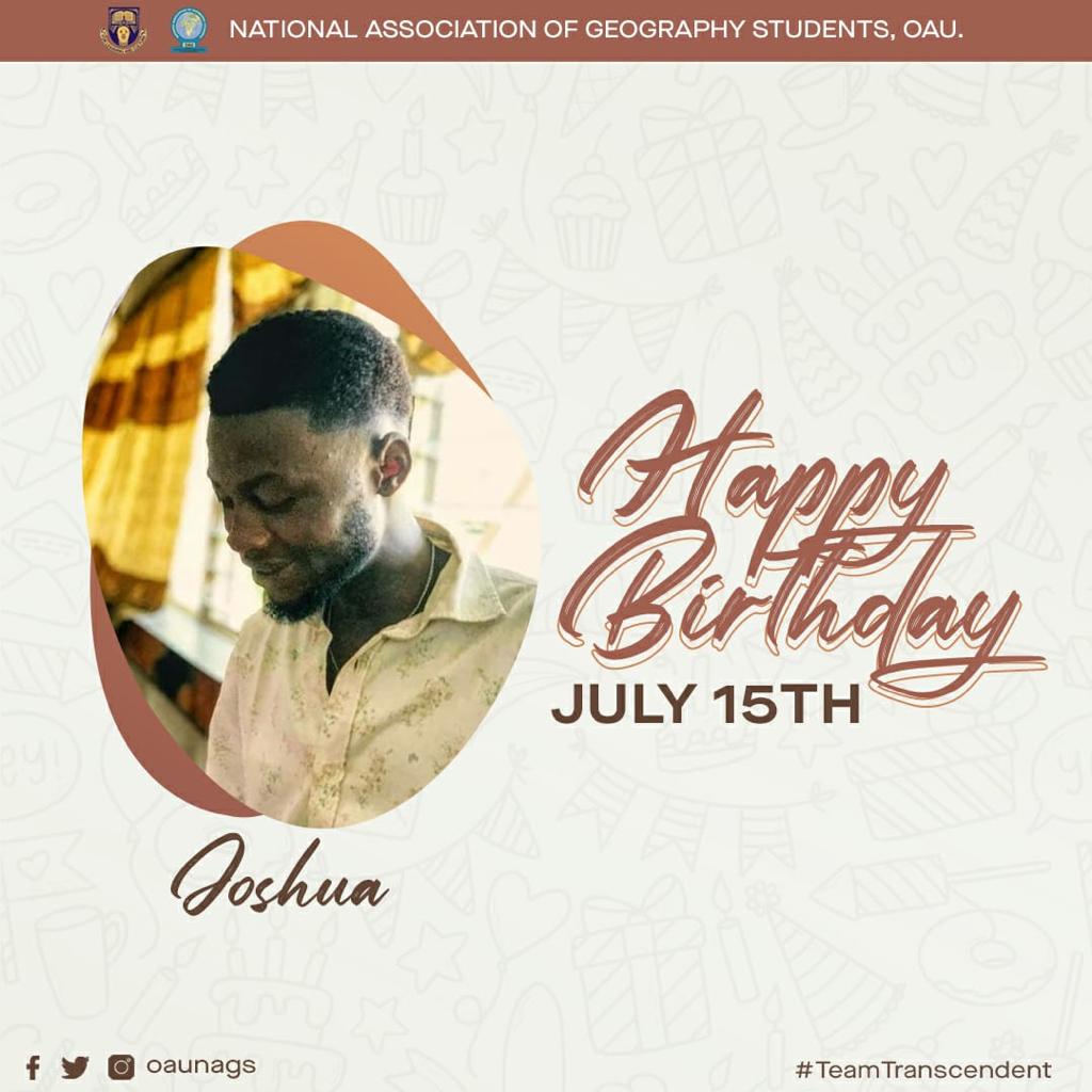 oaunags's tweet photo. Happy birthday Farouq, Joshua and Fisayo 🥰🥰

NAGS celebrates with you on this special day🎂
Cheers to an amazing new age  🥂

 ©️ Geovoice Officials
©️ Team Phenomenal'23 https://t.co/38utyvv5t6