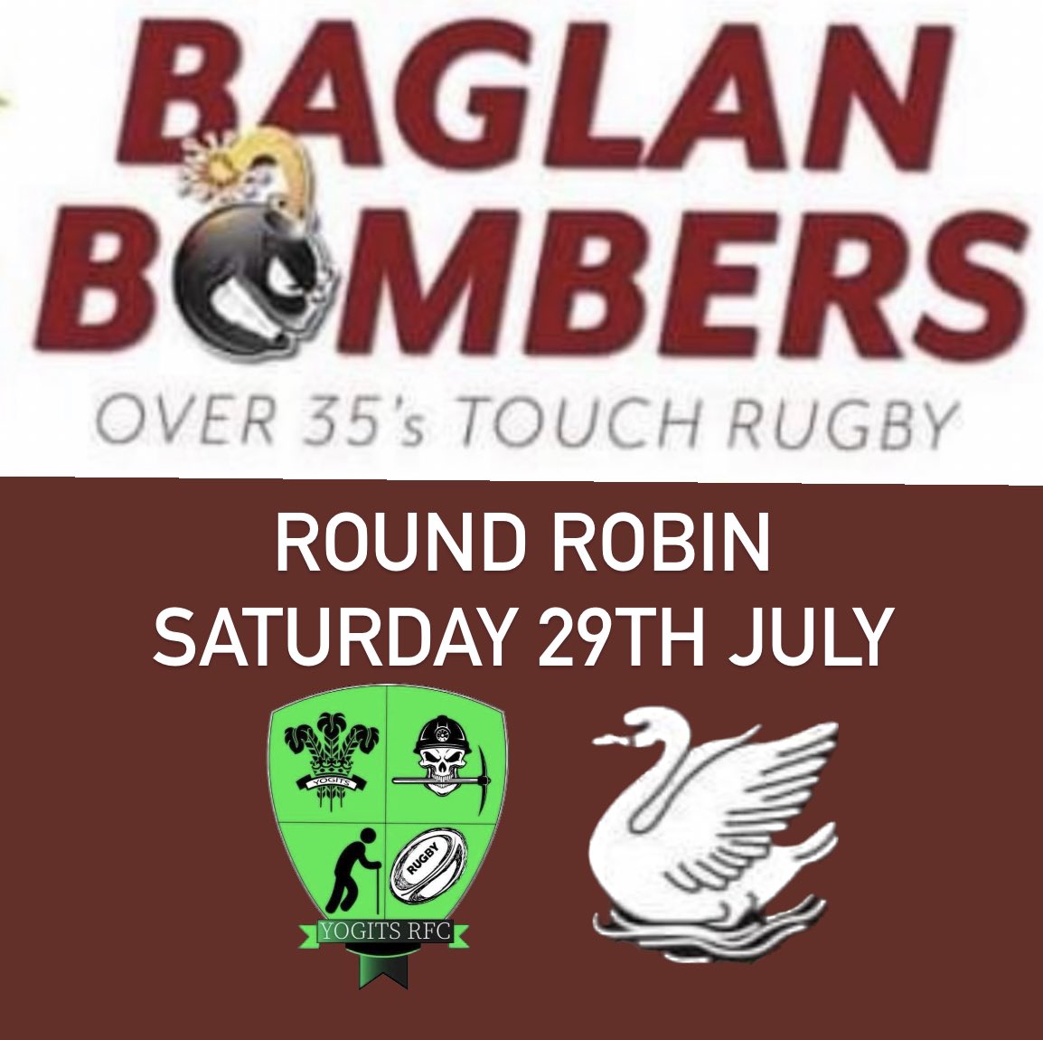 YOGITS TOUCH RUGBY CLUB (@yogitsrfc) on Twitter photo Our next runners fixture is a trip over to <a href="/BaglanRFC/">Baglan rfc</a> for a round robin with our hosts and a first encounter with <a href="/CotSilverGeese/">Caldicot Silver Geese</a>. It takes place on Saturday 29th July 2023. Something to look forward to. Can all players please confirm availability on Spond. Our next runners fixture is a trip over to <a href="/BaglanRFC/">Baglan rfc</a> for a round robin with our hosts and a first encounter with <a href="/CotSilverGeese/">Caldicot Silver Geese</a>. It takes place on Saturday 29th July 2023. Something to look forward to. Can all players please confirm availability on Spond.