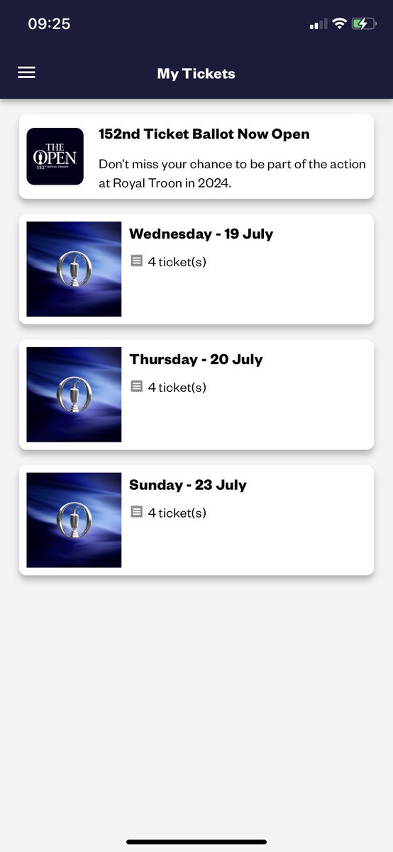 jamiebunch's tweet photo. I’ve some tickets available for The Open this week at Royal Liverpool #Hoylake #theopen - currently on Viagogo including 4 for final day. 

DM if  interested. https://t.co/pBaYHUACa7