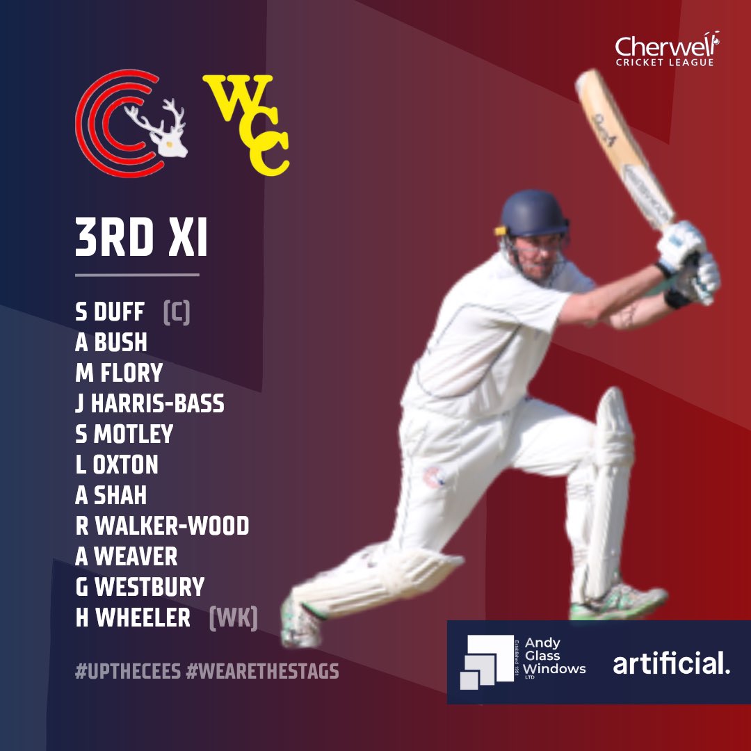 Charlbury Cricket Club (@charlburycc) on Twitter photo MATCH DAY 🏏
Week 11 of <a href="/Cherwellcricket/">Cherwell Cricket League</a> is here! Our 3s are away at <a href="/westburycricket/">Westbury Cricket</a>, our 2s are away at <a href="/ChippingNortonC/">Chipping Norton CC</a> & our 1s are home to <a href="/ChippingNortonC/">Chipping Norton CC</a>
Proudly sponsored by <a href="/AGW_LTD/">Andy Glass Windows</a> & <a href="/artificiallabs/">Artificial</a> 💙
#upthecees #wearethestags🦌 #courage #confidence #commitment MATCH DAY 🏏
Week 11 of <a href="/Cherwellcricket/">Cherwell Cricket League</a> is here! Our 3s are away at <a href="/westburycricket/">Westbury Cricket</a>, our 2s are away at <a href="/ChippingNortonC/">Chipping Norton CC</a> & our 1s are home to <a href="/ChippingNortonC/">Chipping Norton CC</a>
Proudly sponsored by <a href="/AGW_LTD/">Andy Glass Windows</a> & <a href="/artificiallabs/">Artificial</a> 💙
#upthecees #wearethestags🦌 #courage #confidence #commitment