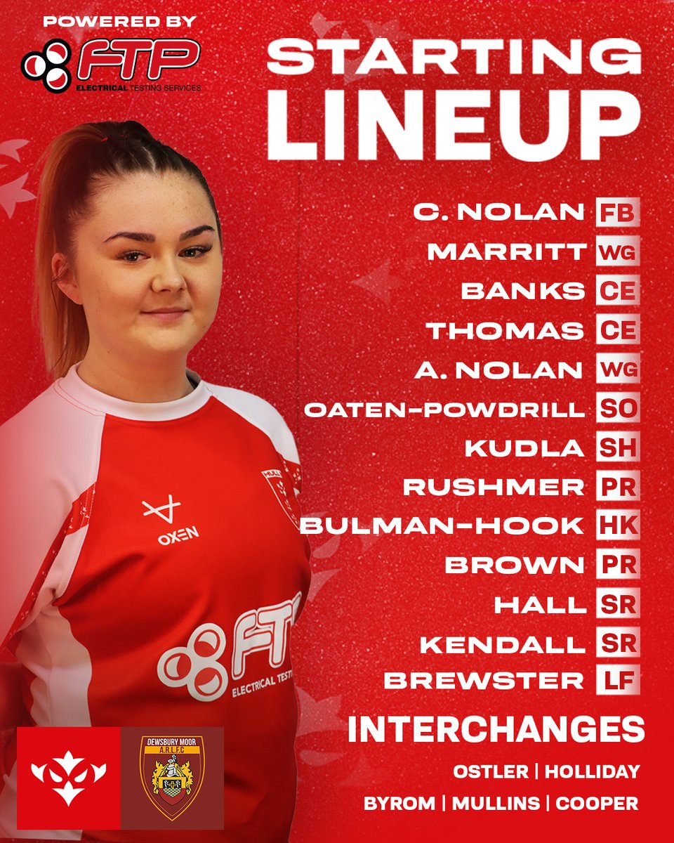 hullkrofficial's tweet photo. Your Women's side to face Dewsbury Moor ‼️👊

⏰ 2pm, @Sewell_Group Craven Park community pitch 🏟️

Powered by @FTP_Electrical 🔋

#UpTheRobins 🔴⚪️ https://t.co/j2rz3na557
