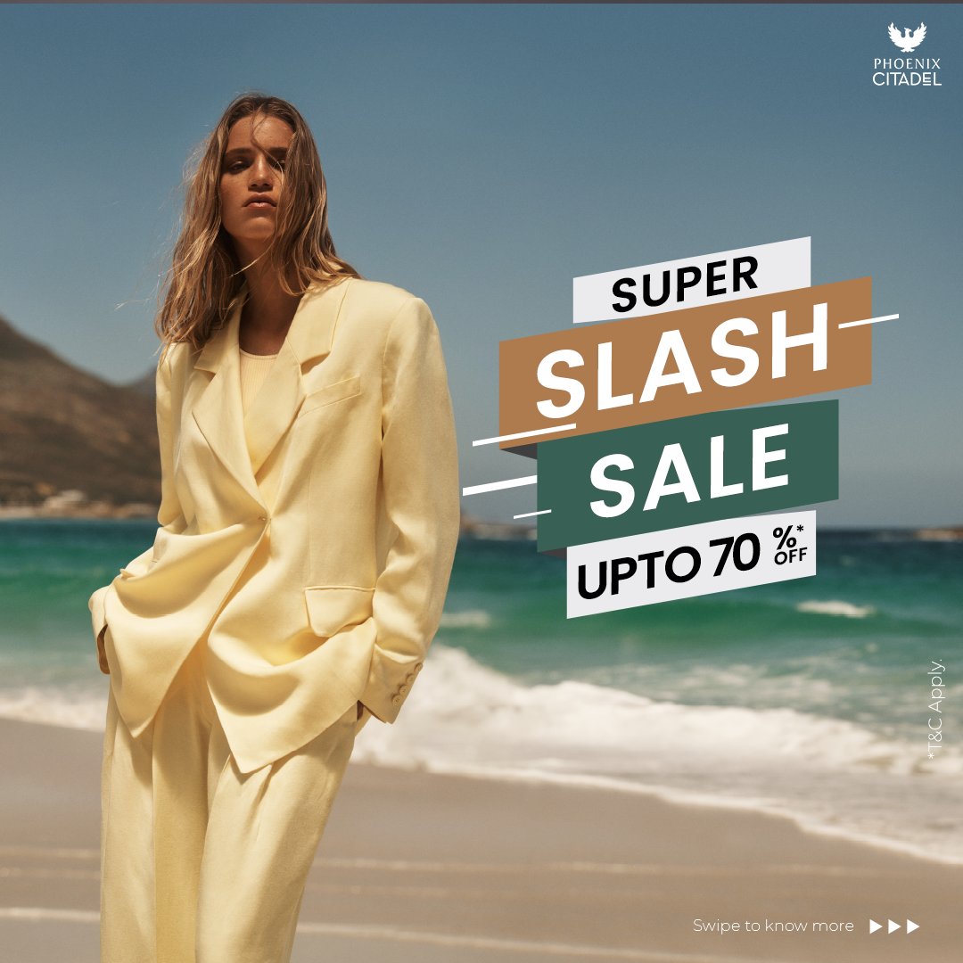 phoenixcitadel's tweet photo. Score upto 70% off your favourite brands at Phoenix Citadel!
Don’t miss out on this amazing sale at H&M, Lifestyle, M&S, Shoppers Stop, and more on July 15th & 16th.
Shop for INR 5000 & get an assured movie ticket.
#PhoenixCitadel #upto70off #Indore #SuperSlashSale https://t.co/dJirquI50a