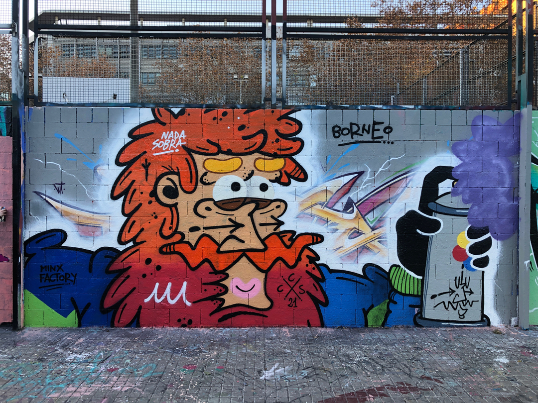 Artist: <a href="/borneomodofoker/">Borneo Modofoker</a>
Wall: #Barcelona, #Drassanes, #pintura #colores #muralismo #mural #streetartbarcelona #arteenlacalle #artalcarrer #artist #arte #streetartbcn #graffiti #graffitibarcelona #instagraff #streetart #barcelonastreetart #montanacolors #arteurbano #wallspot