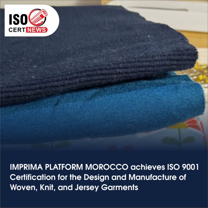 isocertnews24's tweet photo. IMPRIMA PLATFORM MOROCCO has achieved ISO 9001:2018 Certification.

Read more: https://t.co/A1MrI8TkHg

#ISOCertNews #IMPRIMA #MOROCCO #Manufacture #ias #accredited #iso9001 #EMS #environmentmanagementsystem #Woven #Knit #Jersey #Garments https://t.co/ZktX9ak43X
