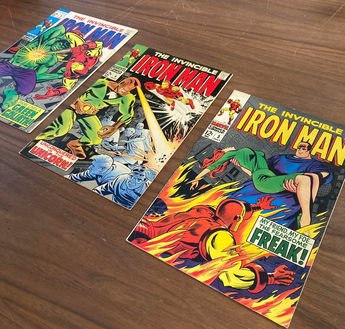 WOSuperheroes's tweet image. Now in store
The Invincible Iron-Man #3 1968 VF- Cent Copy
£85.00 

The Invincible Iron-Man #4 1968 VF Cent Copy split in bottom of spine
£70.00 

The Invincible Iron Man #9 1968 VF+ Cent Copy Raw Comic
£60.00 

👇 
buff.ly/3NS7ymz 
@worldofsuperheroes 
#invincibleironman