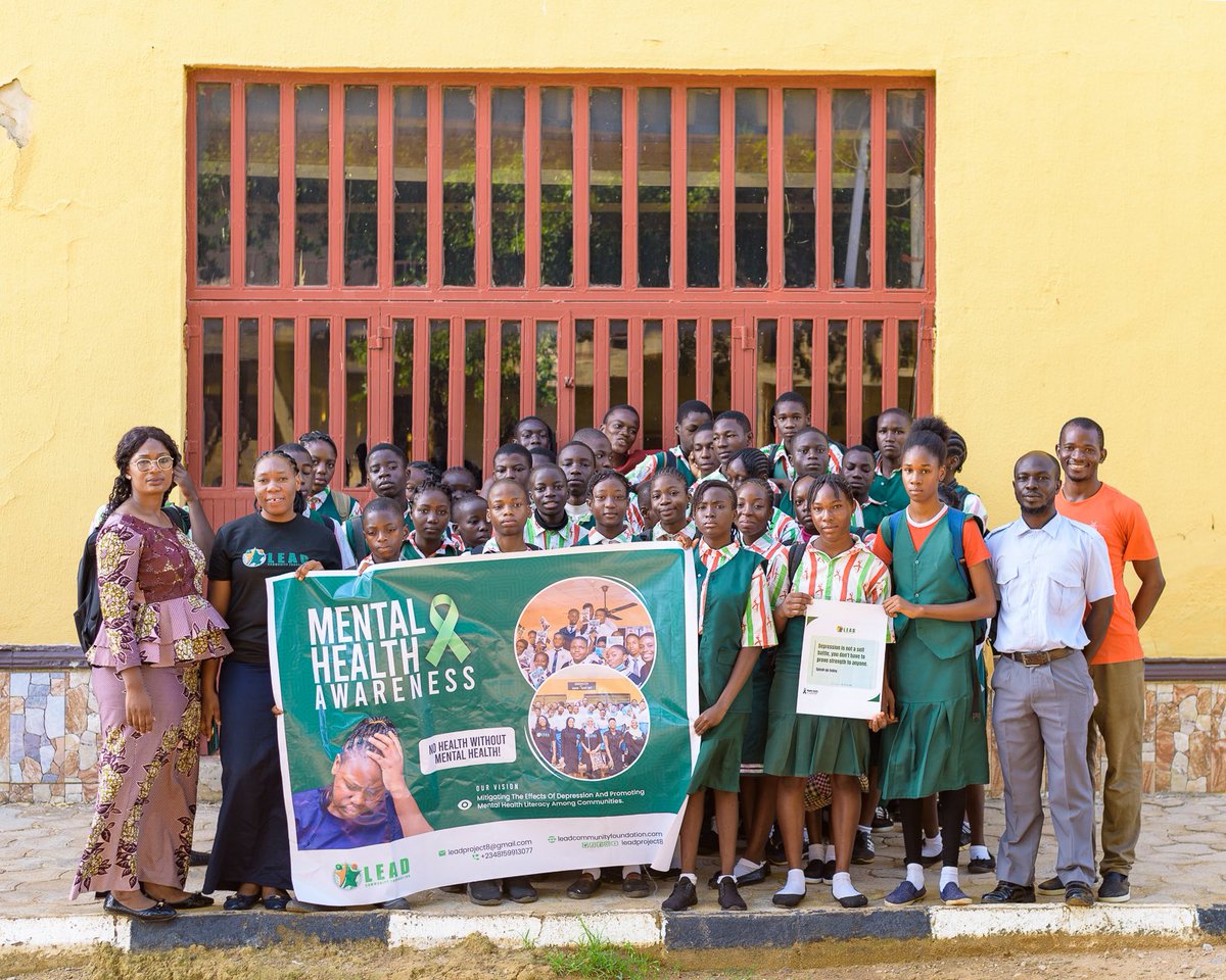 Leadproject8's tweet photo. In Kaduna state, our team conducted an awareness and sensitization program at Jesus is Life School and Lifeline Academy. 

We educated a total of (51) Junior Secondary School students and (48) Senior Secondary School students on mental health. https://t.co/h81KcbQdEP