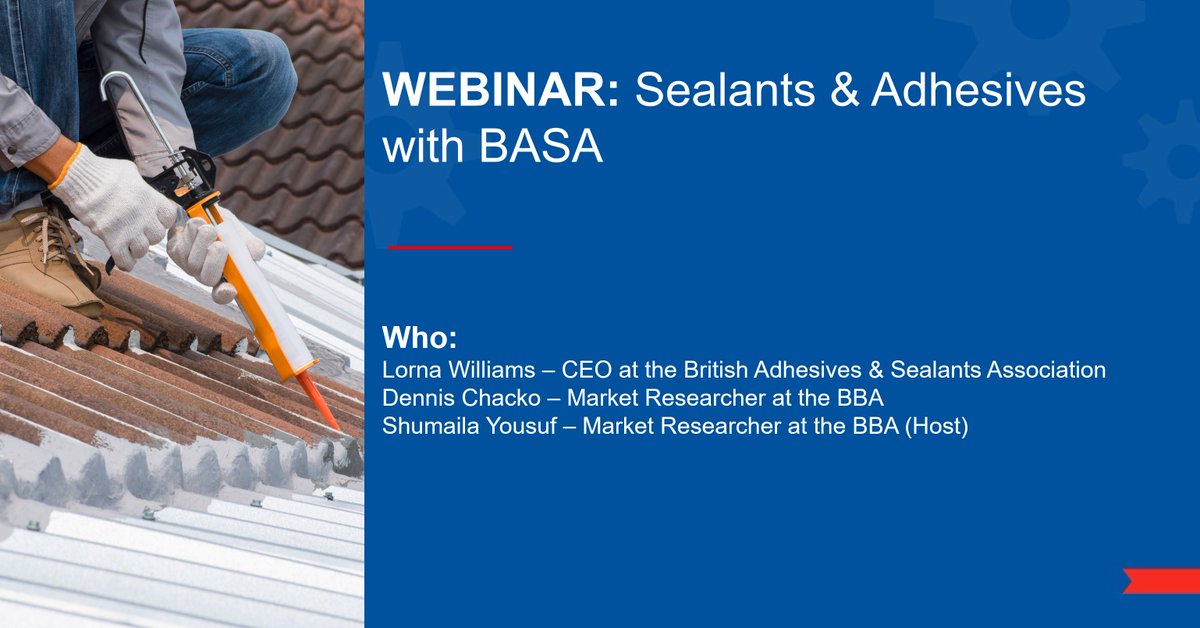 We were joined by Lorna Williams, CEO of the British Adhesive and Sealant Association to discuss the challenges and opportunities within the sector. 
 
Watch here: bbacerts.co.uk/2023/07/13/web…
 
Keep up to date with our webinar series. 

<a href="/BASA_updates/">British Adhesives & Sealants Association</a>