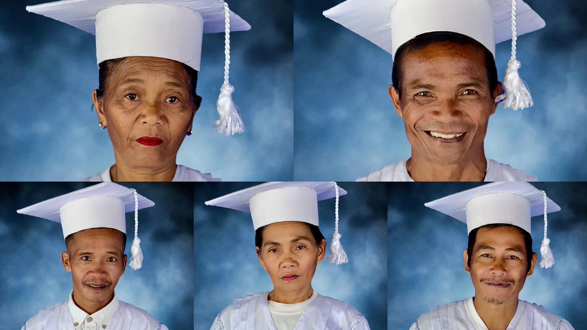 ABSCBNNews's tweet photo. LOOK: 18 parents from Tagakaulo tribe, aged 25 to 56, graduated from kindergarten as they marched during the graduation ceremony of Tabunan Elementary School in Malita, Davao Occidental on Wednesday, July 12.

📸 Tabunan Elem. School | @HernelTocmo https://t.co/UvhDLBo2vd