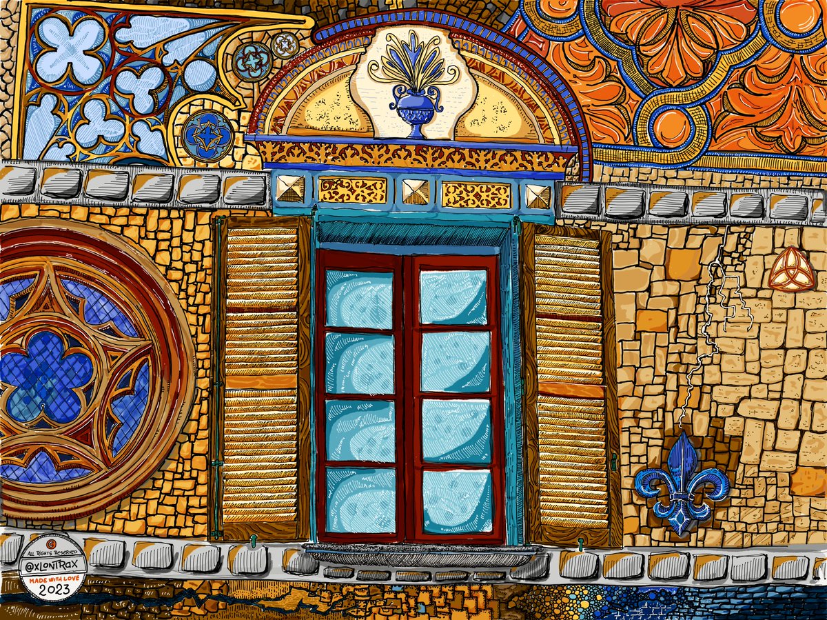 The window is finally finished. Took about 6 solid hours on different days.

I make this kind of drawing when I need to reset my mind.