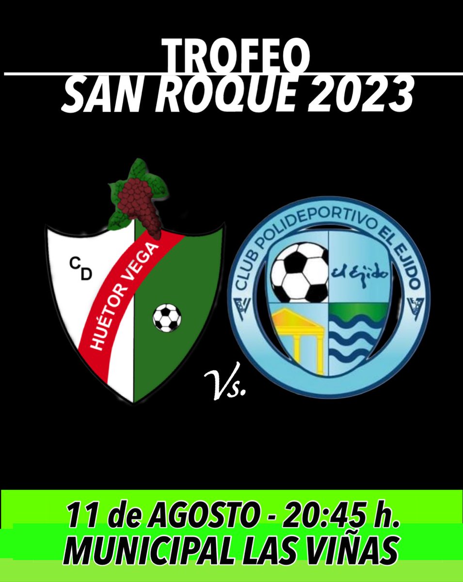 Este año recibimos a uno de los mejores equipos de la liga para una nueva edición del Trofeo San Roque.

No hay mejor rival para ponernos a punto de cara a la próxima temporada que uno de los favoritos al ascenso de categoría.

Partidazo que no se puede perder nadie.