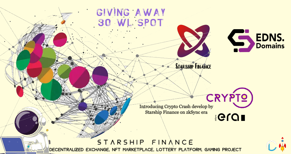 STARSHIP FINANCE 🚀 Mint is LIVE (Phase3) 🔥 (@starshipfi) on Twitter photo Starship Finance x <a href="/ednsdomains/">EDNS Domains</a> Giveaway 🎉
🎁 Giving away 30 <a href="/cryptocrashbet/">Crypto Crash on zkSync 💜| Mint is LIVE 💥</a> Loyalty NFT WL spot
✅ Join event :: taskon.xyz/campaign/detai…
⏰End 26th July
💥WL mint 28th July
#starshipfinance #cryptocrashbet_s #cryptolottery_s #zkSync #PolygonNFTs #NFTGiveaway #NFTCommuntiy Starship Finance x <a href="/ednsdomains/">EDNS Domains</a> Giveaway 🎉
🎁 Giving away 30 <a href="/cryptocrashbet/">Crypto Crash on zkSync 💜| Mint is LIVE 💥</a> Loyalty NFT WL spot
✅ Join event :: taskon.xyz/campaign/detai…
⏰End 26th July
💥WL mint 28th July
#starshipfinance #cryptocrashbet_s #cryptolottery_s #zkSync #PolygonNFTs #NFTGiveaway #NFTCommuntiy