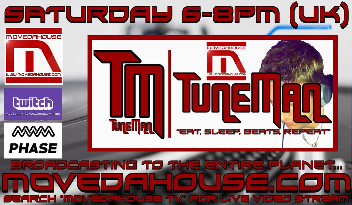 TunemanOfficial's tweet photo. Catch me live from 6pm (UK) on https://t.co/dR50z7udup, MoveDaHouse TV &amp; https://t.co/iaM9brbEr5

#TuneManOfficial  #MoveDaHouseTV #PioneerDJMT1 #Technics1210Mk7 #RadioShow #LiveDJ #Techno #TechHouse #MacBookPro #UndergroundHouse #TraktorDVS #TimeCodeVinyl  #Phase_DJ https://t.co/REOEdk4Z8w